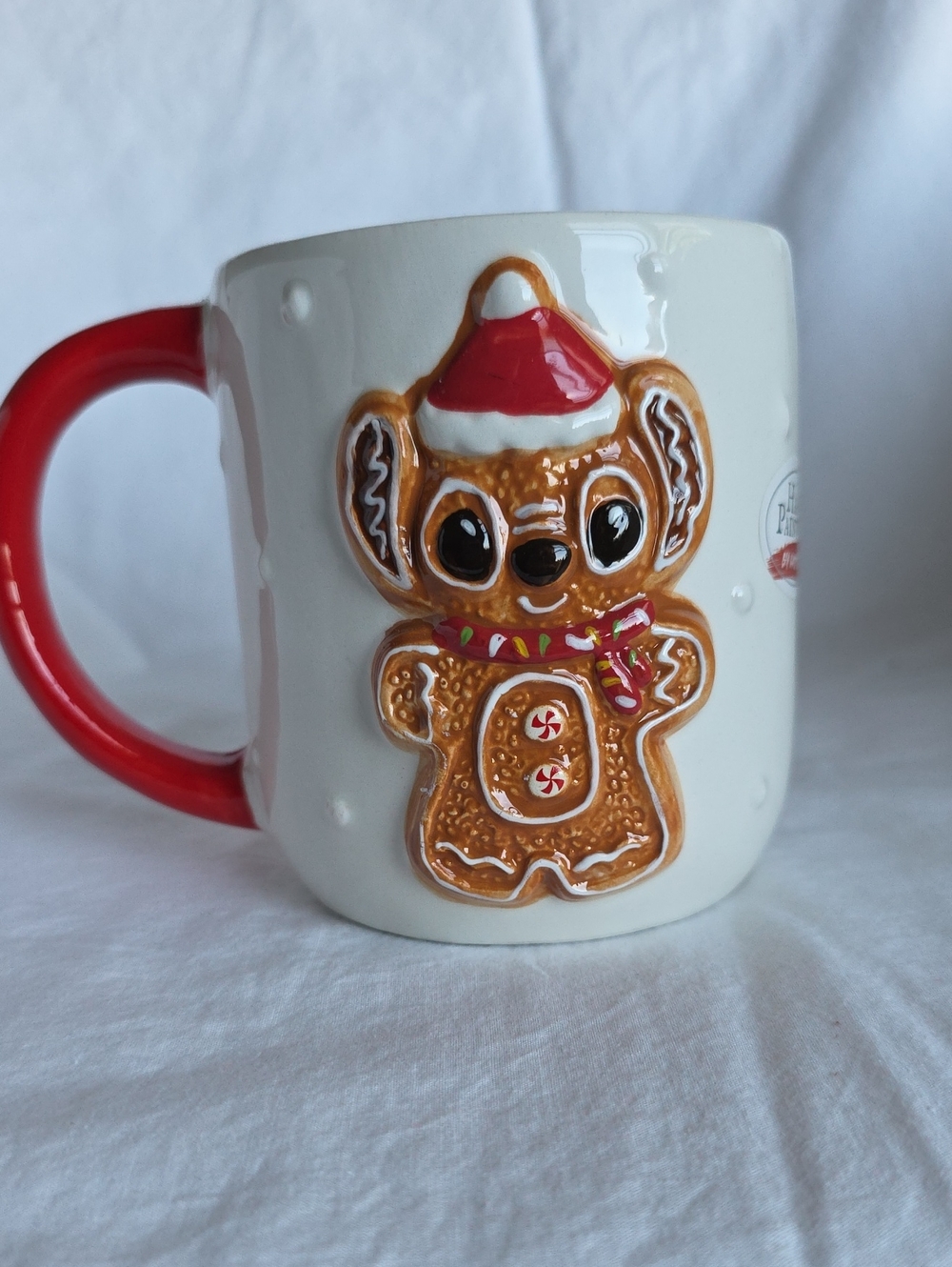Disney Stitch Hand Painted Ceramic Mug - Red Handle
